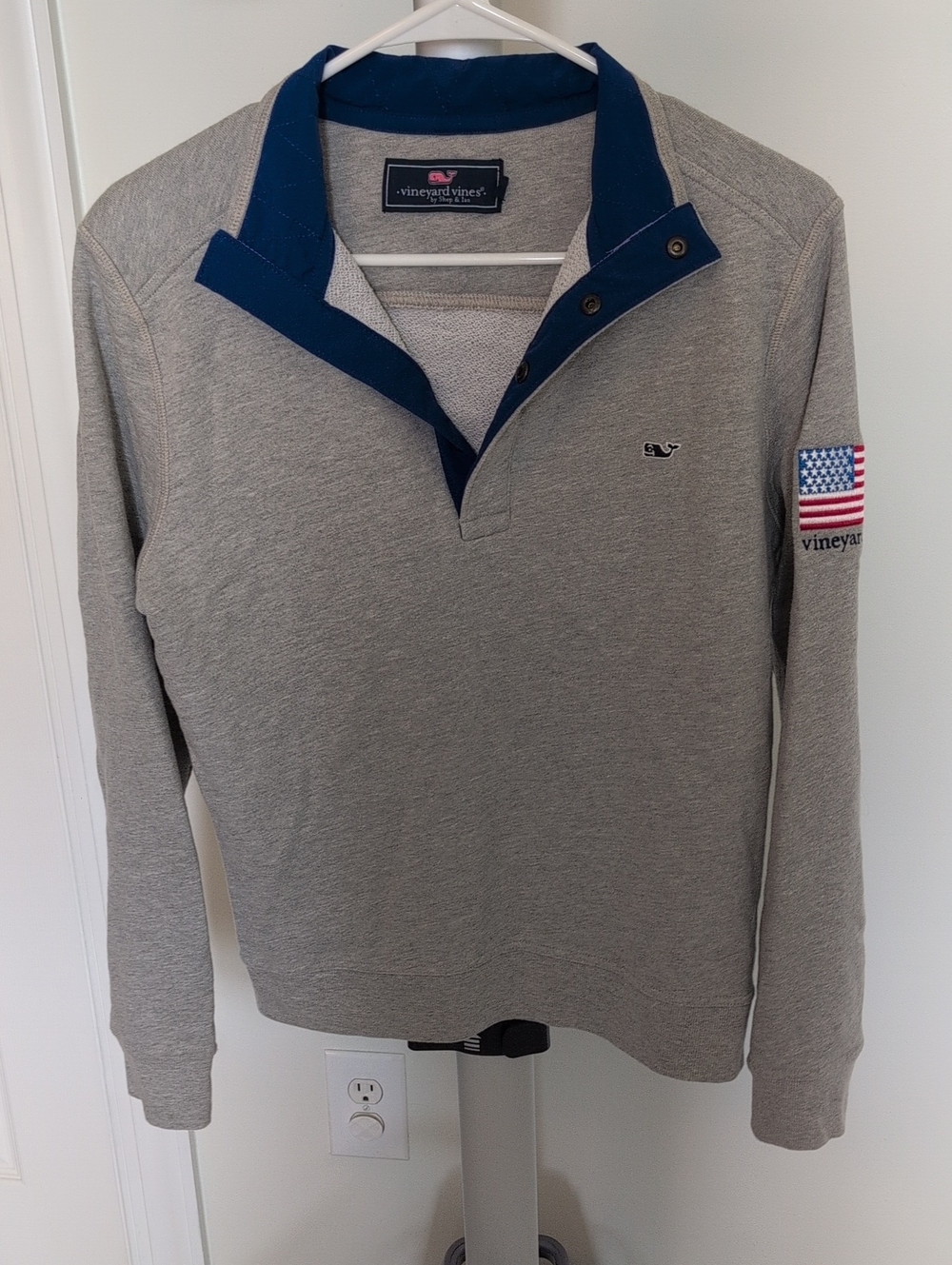 Vineyard Vines Gray Pullover Zip-Up Americana